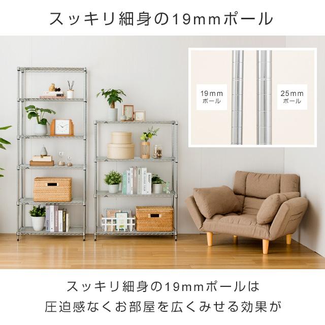 Luminous スチールラック 幅80cm 4段 ルミナスライト スチールシェルフ