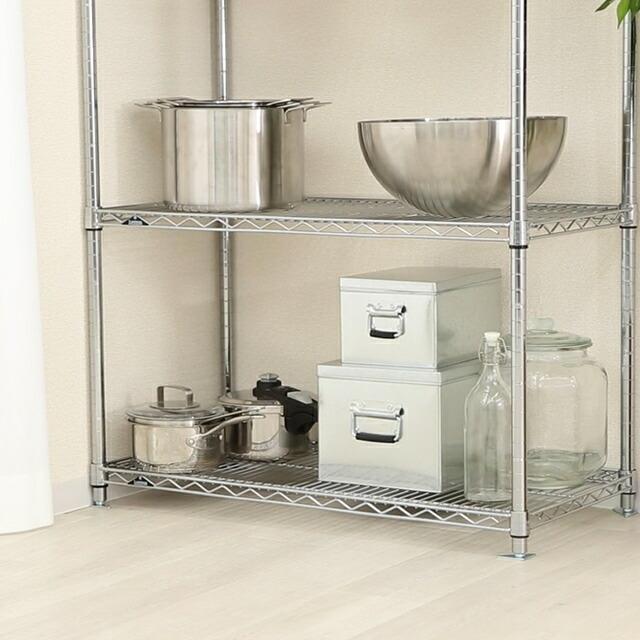 【半額以下】ルミナスラック メタルラック 25mm径ポールラックセット一式 ルミナス ポール径25mm セット品 スリムスチールラックN 4段 幅