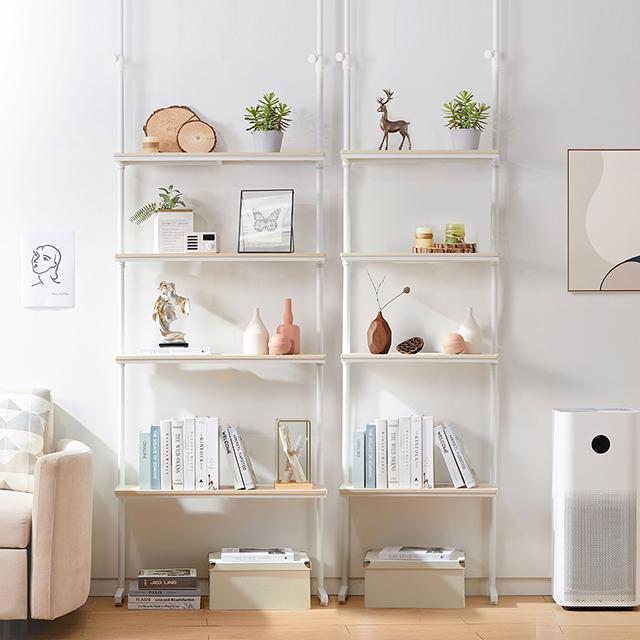 Luminous 突っ張りラック 幅80cm 4段 ルミナスラテ ホワイト 白