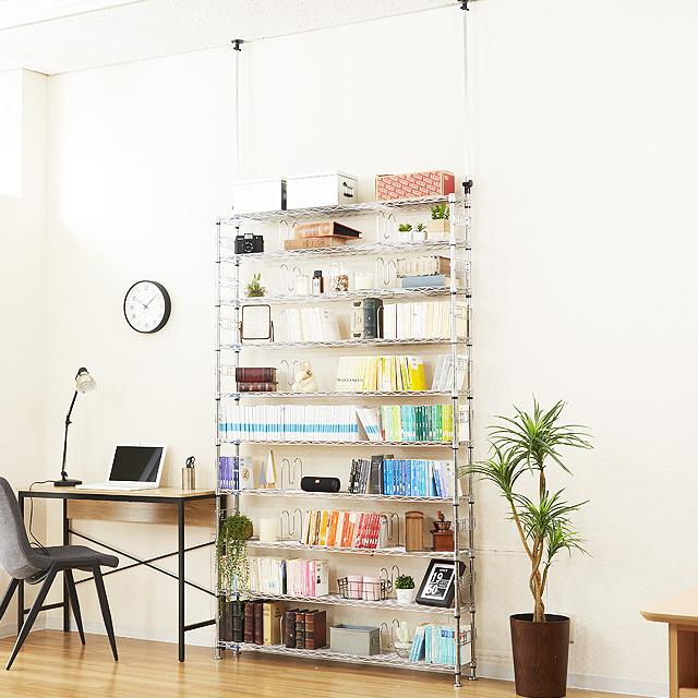 Luminous スチールラック 突っ張り 幅120cm 10段 ルミナスフィール