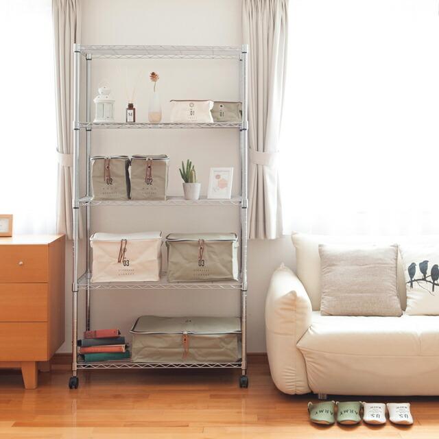 Luminous お得3台セット スチールラック 幅90cm 5段 ルミナス