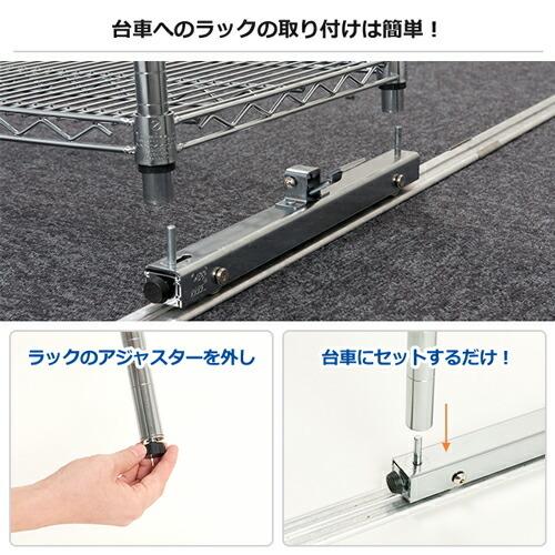 Luminous スチールラック スライドレールユニット 幅150cm 4段