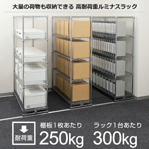 Luminous スチールラック スライドレールユニット 幅180cm 5段