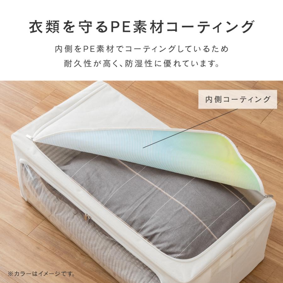 Luminous 窓付き 2面開閉 布 折りたたみ フタ付き おしゃれ ファスナー