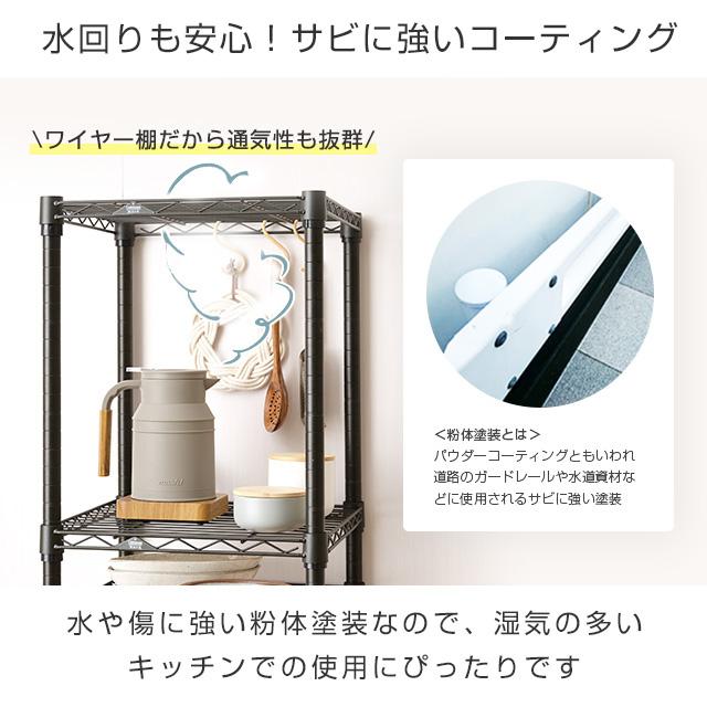 Luminous キッチンラック 幅40cm 2段 ルミナスノワール ブラック 黒