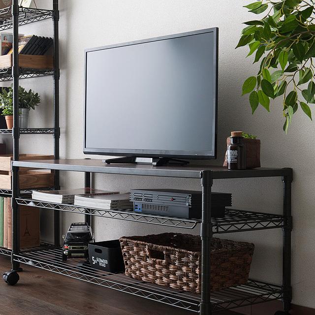 Luminous スチールシェルフ 木製 4枚 幅61×奥行41cm ルミナスノワール