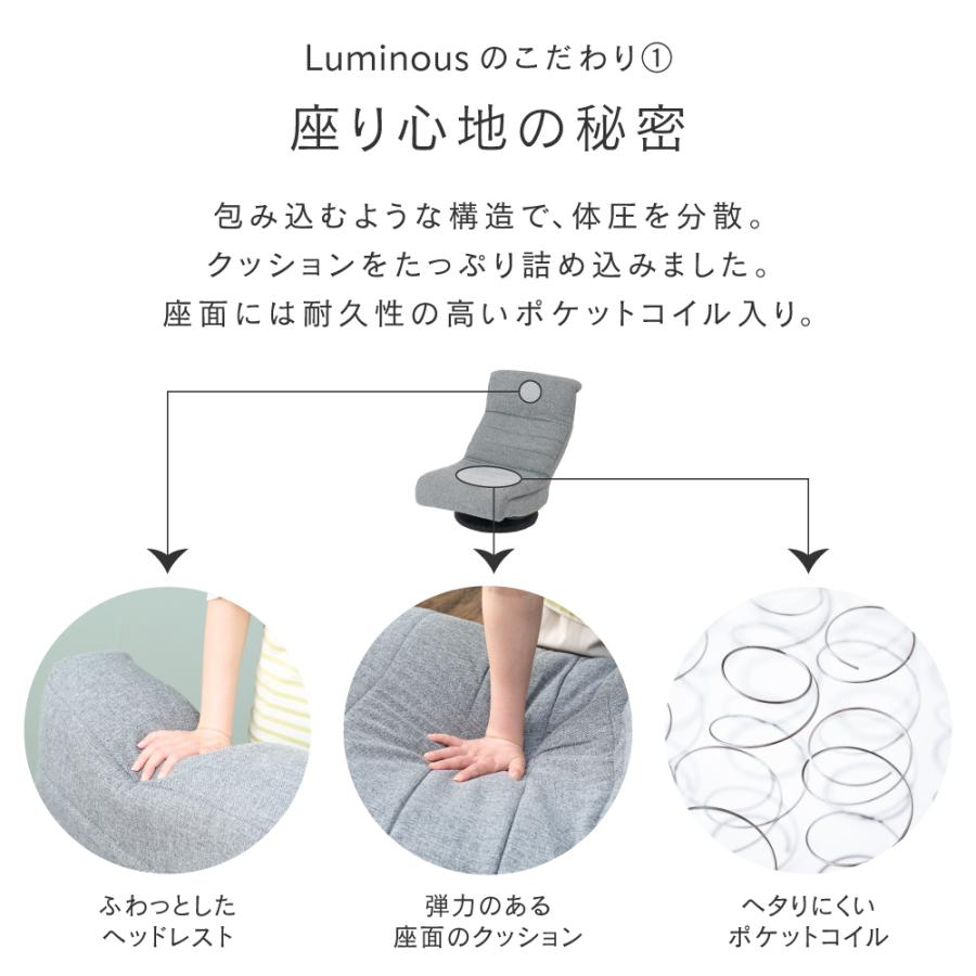 Luminous 【新色予約中】 ソファ 1人掛け ハイバック おしゃれ 座椅子