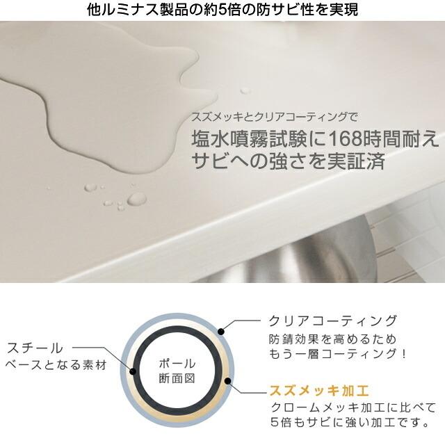 ラック スチールラック ルミナス プレミアム 業務用 幅120 奥行45 5段 収納 スズメッキ 高度防錆加工 ソリッドシェルフ 幅121.5×奥行46×高さ184.5cm ZSH-12185の画像