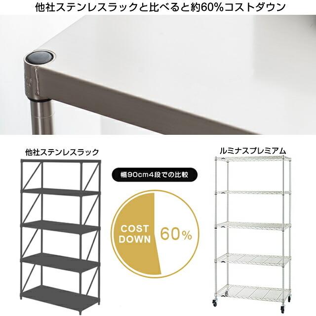 Luminous - ルミナス　スチールラック(スライド付)幅60奥行45高さ180 Luminous スチールラック ルミナス キッチンラック 幅60 奥行45