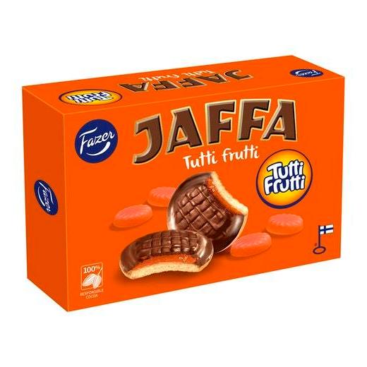 Fazer Jaffa ファッツェル ヤッファ トゥッティ フルッティ チョコレート 1箱×300g フィンランドのお菓子です :  fach20-jaffa-tfrutti300gbox-1 : ルモウスジャパン - 通販 - Yahoo!ショッピング