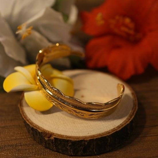 超激安 Jewelry Hawaiian サージカルステンレス レディース ブレスレット 腕輪 バングル ハワイアンジュエリー フェザーバングル レディースアクセサリー Meorboston Org