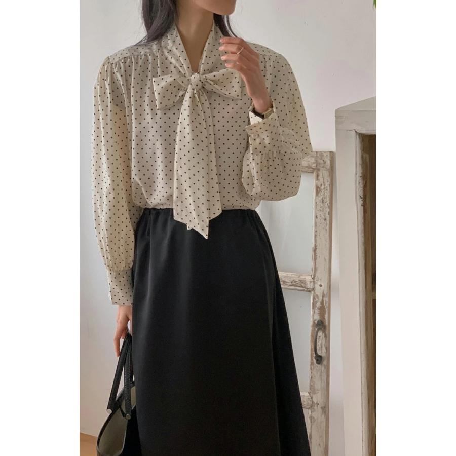 ボウタイ ブラウス フォーマル レディース ドット 水玉 入学式 入園式