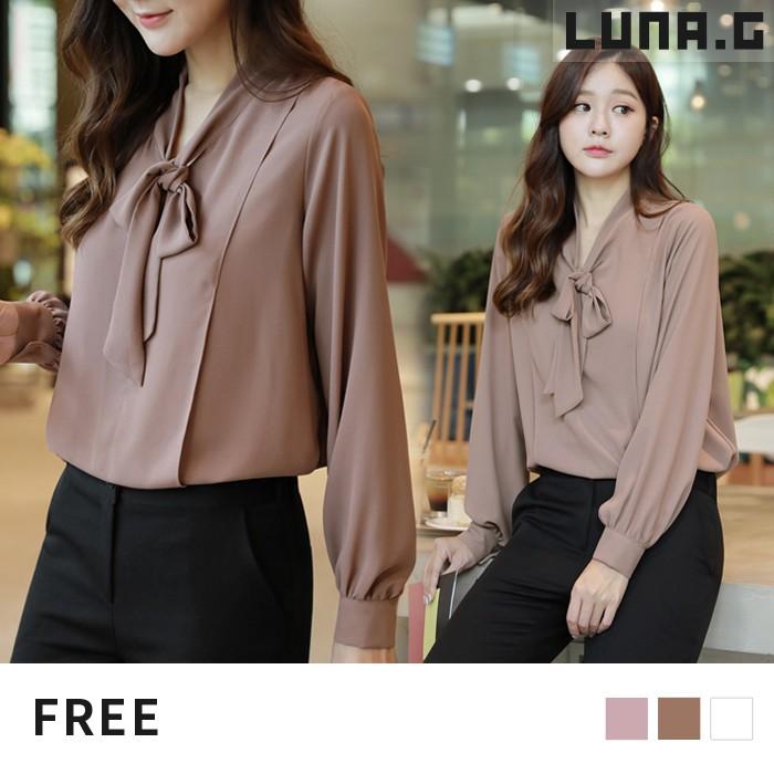 シフォン ボウタイ ブラウス レディース フォーマル スーツインナー 長袖 トップス オフィス Ol 通勤 カジュアル とろみ タック メール便対応可能 Cf Luna G 通販 Yahoo ショッピング