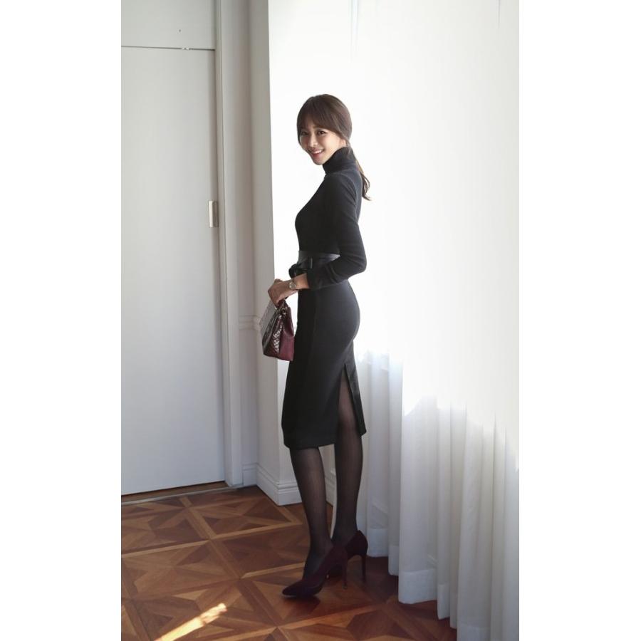 ニットワンピース タートルネック ニットワンピ ミモレ丈 ストレッチ タイト 入学式 スーツ ママ 卒業式 スーツ 母 セレモニースーツ フォーマル ワンピース Drg446 Luna G 通販 Yahoo ショッピング
