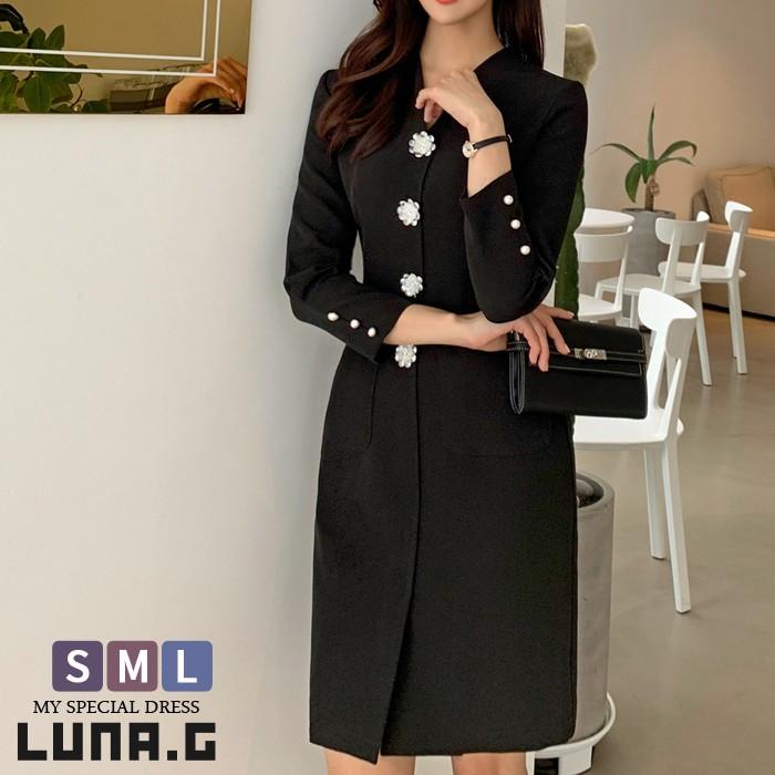 憧れ 30代 代 ファッション 韓国 ひざ丈 オフィス フォーマル レディース 長袖 きれいめ ワンピース 40代 パール 通勤 オフィス ママ 上品 L M S 黒 スーツ 50代 ワンピーススーツ サイズ Sサイズ Cienciadigitaleditorial Com