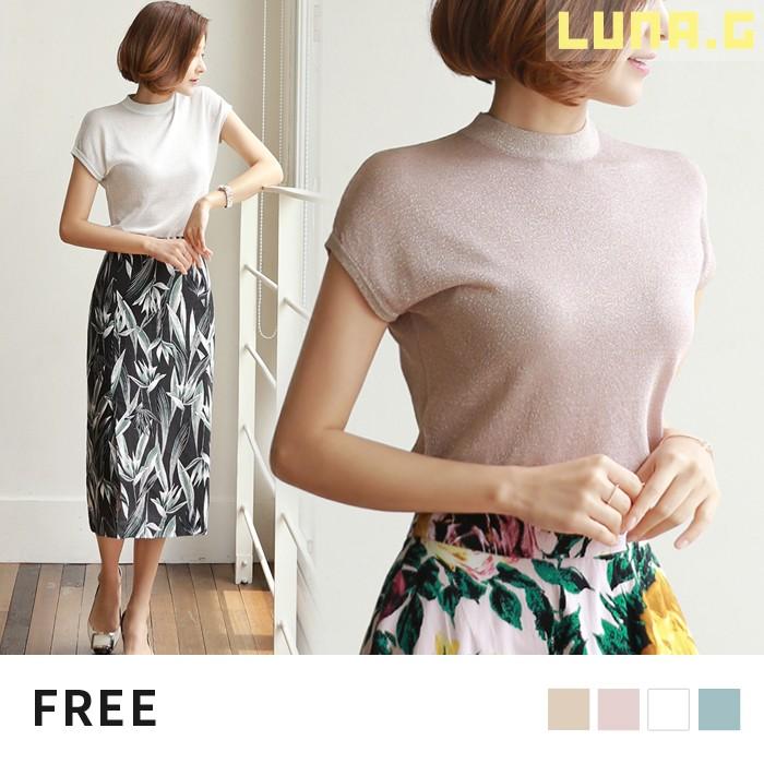 ニット 半袖 レディースハイネック フレンチスリーブサマーニット ボトルネック メール便対応可能 Pa Luna G 通販 Yahoo ショッピング