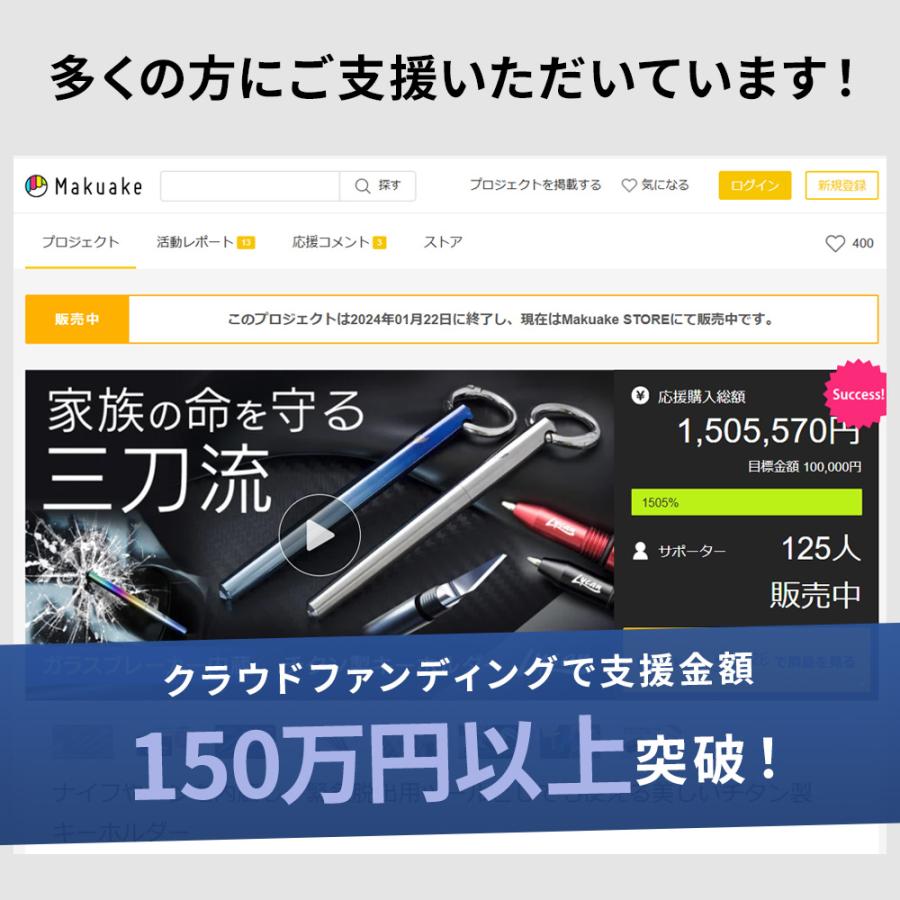 入手困難　ゾーリンゲン調　ペーパーナイフ 振り出し　スライディング Lycan ナイフ＆ペン ガラスブレーカー内蔵 チタン製キーホルダー 車載