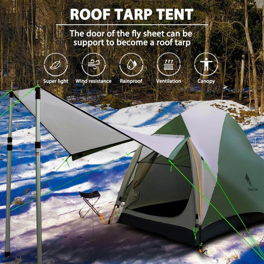 ルーフタープ キャンプテント 1人用 A-TENT3-4 Person Green ソロ ドームテント 軽量 防水 PU4000mm 登山 アウトドア キャンプ GeerTop ギアトップ ルーフタープ キャンプテント 1人用 A-TENT3-4 Person Green ソロ ドームテント 軽量 防水 PU4000mm 登山 アウトドア キャンプ GeerTop ギアトップ