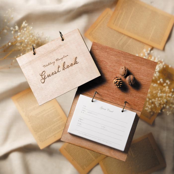 【演出用品】ウッドゲストブック　1715【芳名帳・木製】 |  | 02