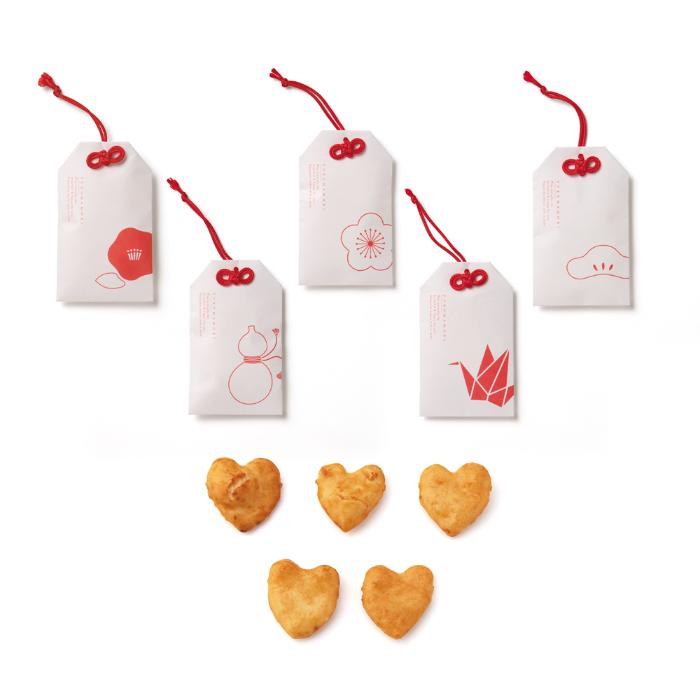 【プチギフト】福守り（ハートせんべい）　1799【サンクスギフト・おせんべい・米菓子・和風】※5個単位でご注文ください | 