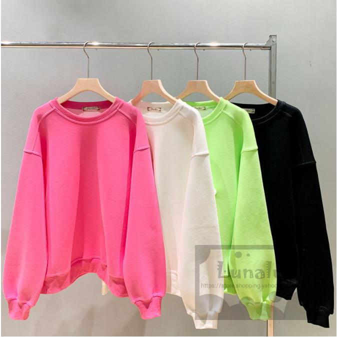 トレーナー レディース トップス スウェット 長袖 着やせ ゆったり オーバーサイズ プルオーバー 大きめ 春 秋 冬 オシャレ 蛍光色 派手色 白 Luz Lunaluz 通販 Yahoo ショッピング