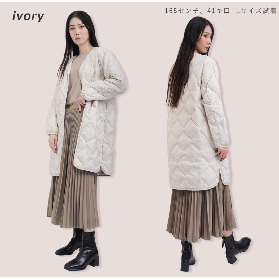 ダウンコート ライトダウン ロングコート レディース キルティング