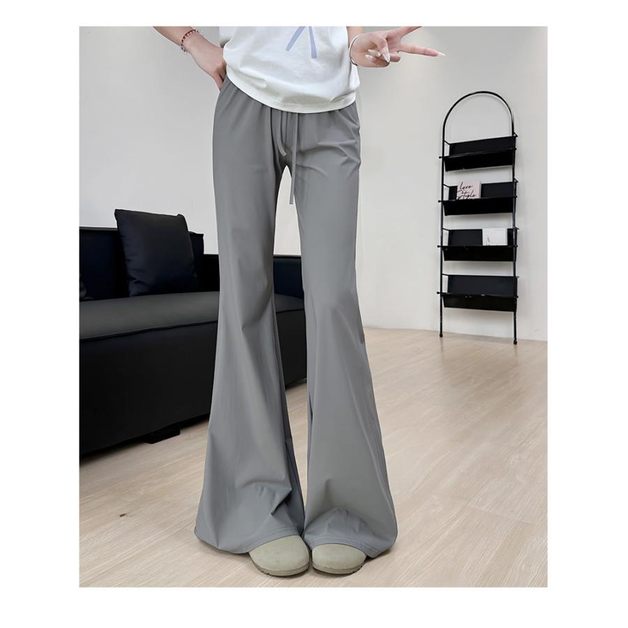 フレアパンツ 涼しいパンツ ストレッチ ロング レディース 涼感 UV