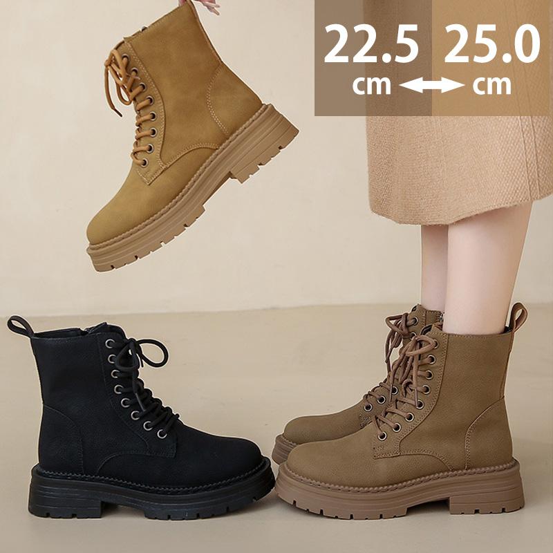 ブーツ レディース ショート 厚底 滑りにくい 歩きやすい 柔らかい