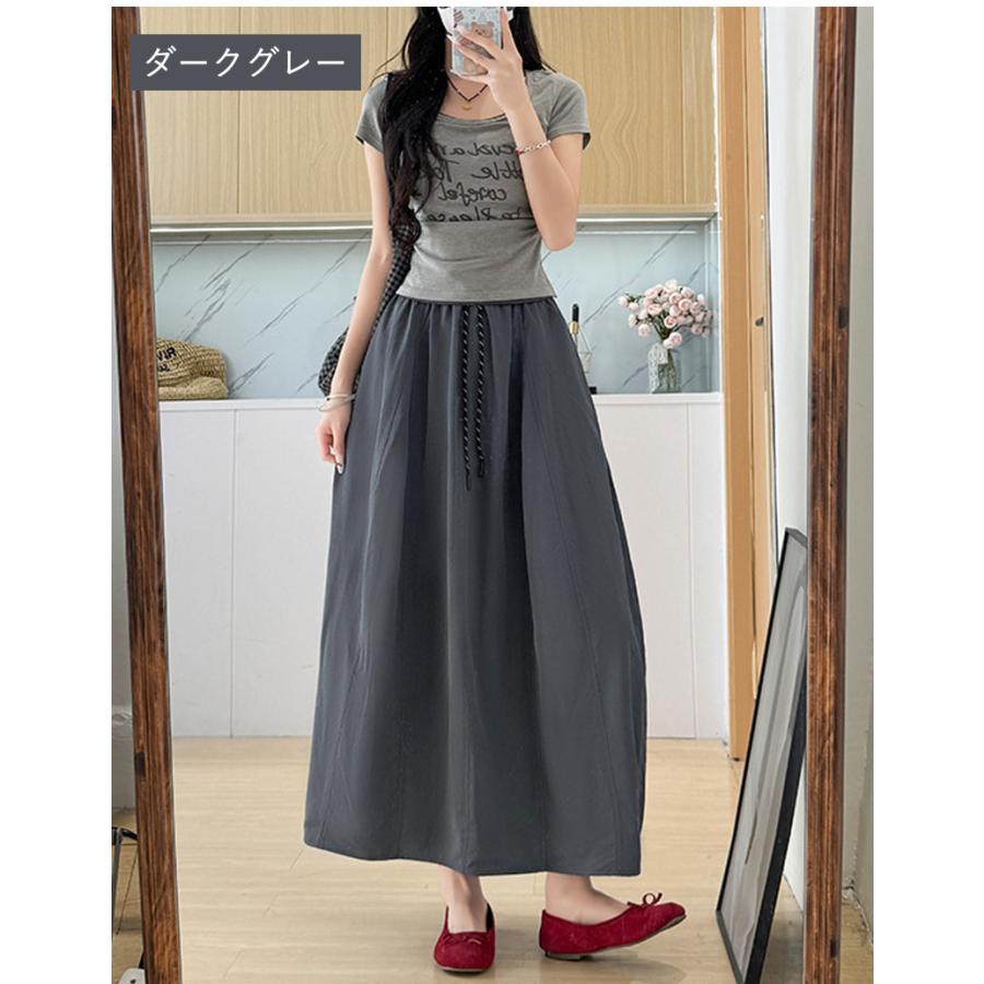 スカート レディース 夏 涼しい  接触冷感 体型カバー ロングスカート ボトムス ウエストゴム 軽量快適  春 夏 カジュアル おしゃれ  ゆったり  通勤 春夏服装 |  | 15