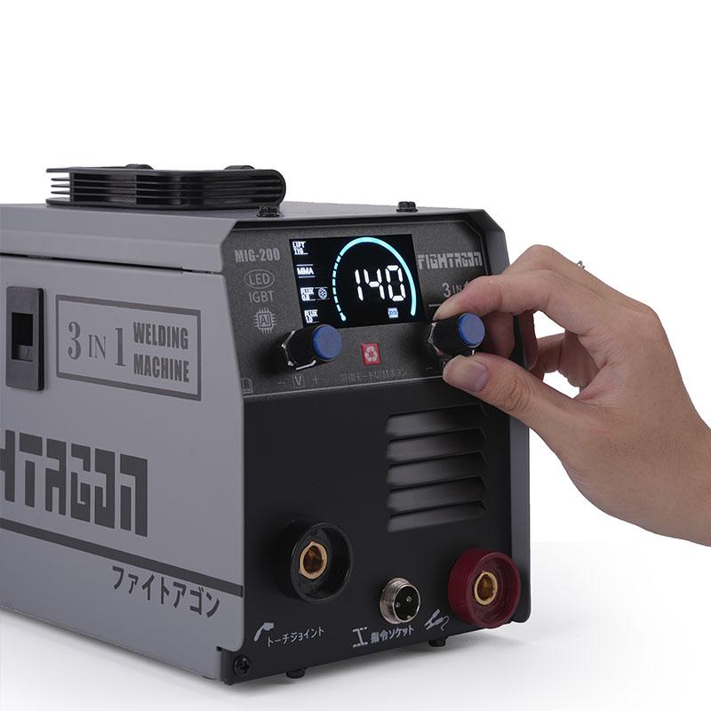 FIGHTAGON 溶接機 半自動溶接機 LED表示 最大出力140A 1台3役 FIGHTAGON 溶接機 半自動溶接機 LED表示 最大出力140A 1台3役