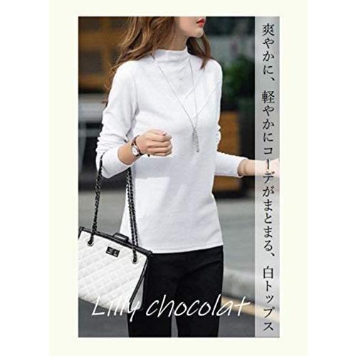 リリー ショコラ 3色展開 長袖tシャツ インナー 冬 ハイネック ロンt カジュアル レディース S Xl ホワイト L Luna Ude16t4ii 月海商会 通販 Yahoo ショッピング