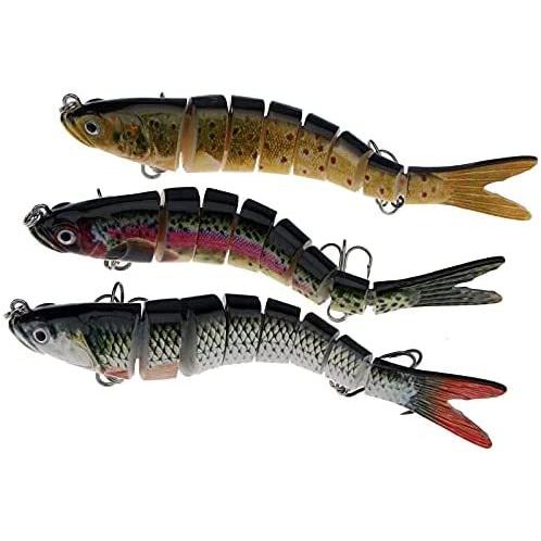 Funzhan 多関節ルアー 魚形 硬い バイオニック 再利用可能 持ち運びやすい ケース付け