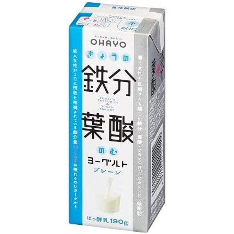 オハヨー乳業 きょうの鉄分葉酸のむヨーグルト 190g×12本「クール便でお届けします。」|lunasyoten|02