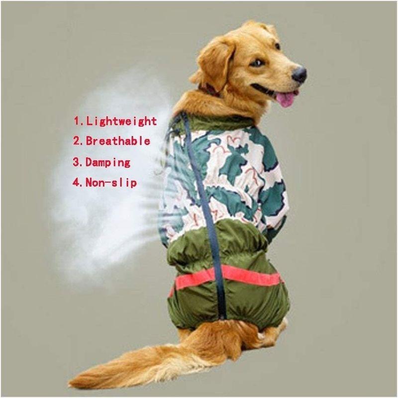 全3色/黒/赤/ベージュ Z-Y 犬レインコート ペットのビッグドッグレイン