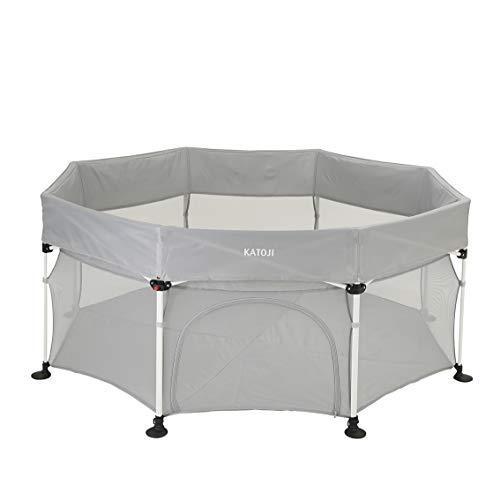 ファストファッション通販サイト カトージ ポータブル折りたたみベビーサークル コロコロランド 8 グレー 6か月 純正人気商品 Ssl Daikyogo Or Jp