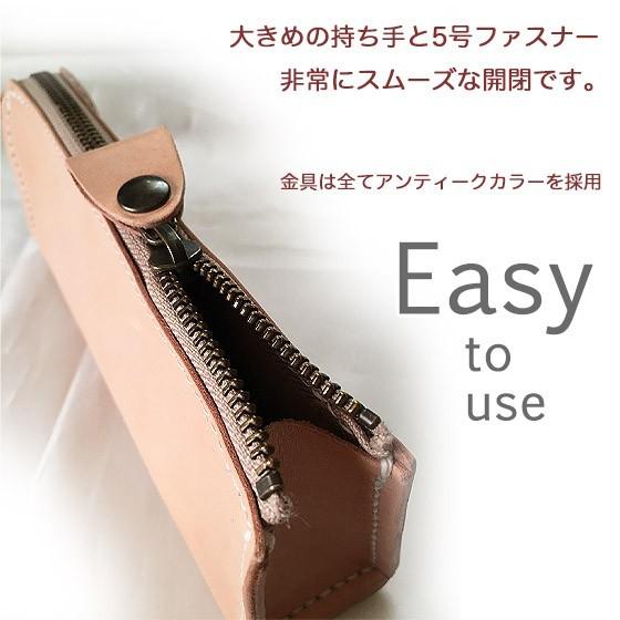 ダックスフンド スムース ブラックタン ペンケース 大容量 筆箱 革