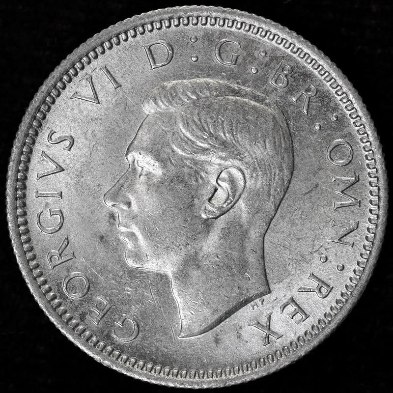 美品　 NGC-MS63 イギリス　ジョージ6世　1945　銀貨 イギリス ジョージ6世 1945年 6ペンス銀貨 : エルズコレクション