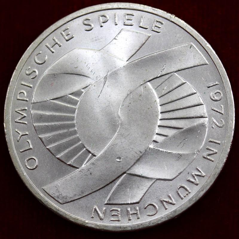 西ドイツ　1972J年　10マルク　大型銀貨　五輪開催記念第2次