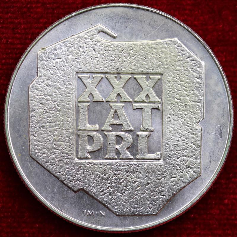 ポーランド　1974年　200ズウォティ　大型銀貨　共産政権30周年