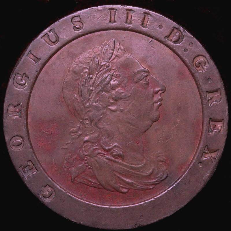 大英帝国　ジョージ3世　車輪銭　2 ペンス銅貨　1797 イギリス ジョージ3世 1797年 2ペンス 大型銅貨 : エルズコレクション