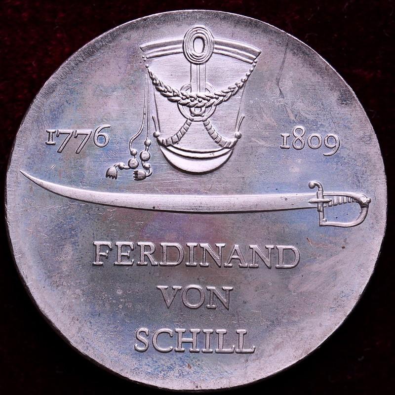 東ドイツ　1976年　フェルディナント・フォン・シル　生誕200年　5マルク白銅貨