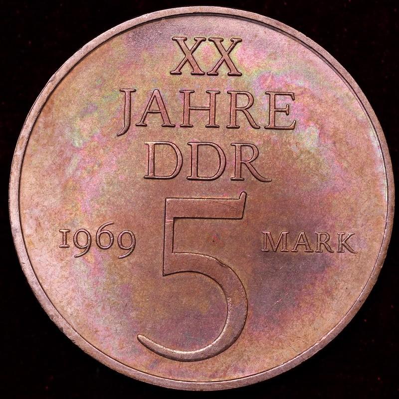 ドイツ119.5マルク オーストリア162.5シリング 東ドイツ 1969年 ドイツ民主共和国（DDR）建国20周年 5マルク