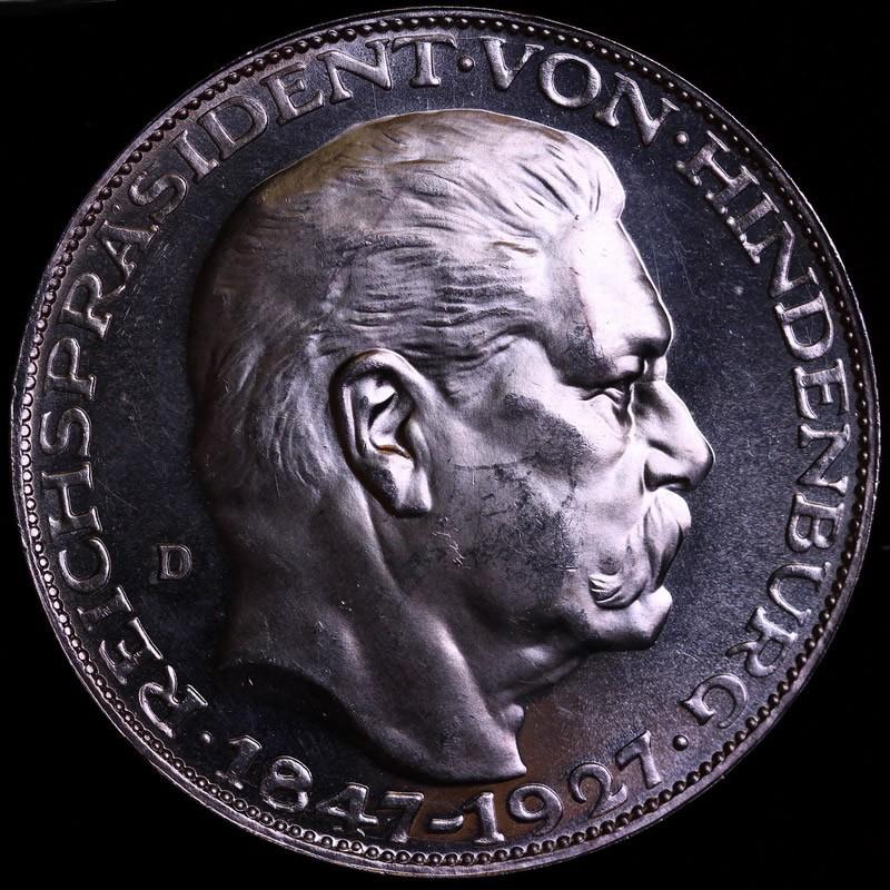 ドイツ 1927年 ヒンデンブルク大統領 ワイマール共和国 シルバー ドイツ 1927年 ヒンデンブルク大統領 ワイマール共和国 シルバー