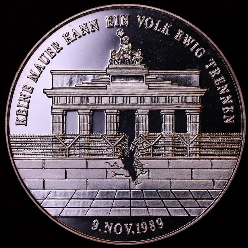 ドイツ 1989年 ベルリンの壁崩壊 記念 純銀メダル プルーフ : エルズ