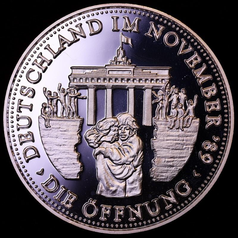 ドイツ 1989年 ベルリンの壁崩壊 記念 純銀メダル プルーフ 証明書