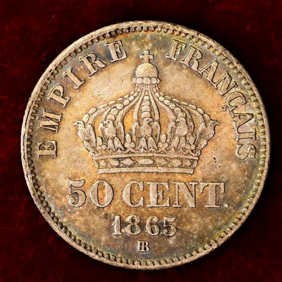フランス 1865年 50サンチーム銀貨 : エルズコレクション - 通販