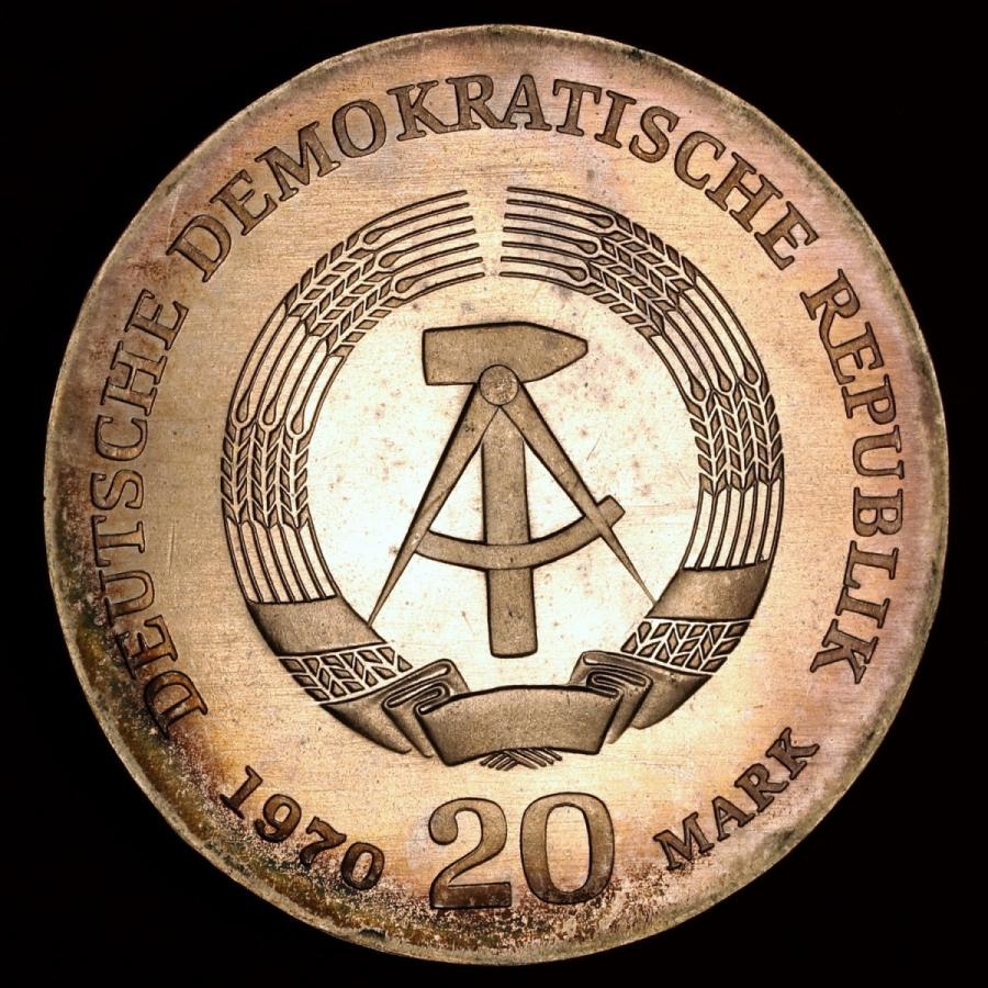東ドイツ　1970年　フリードリヒ・エンゲルス生誕150周年記念　20マルク　銀貨｜lunatrading｜04