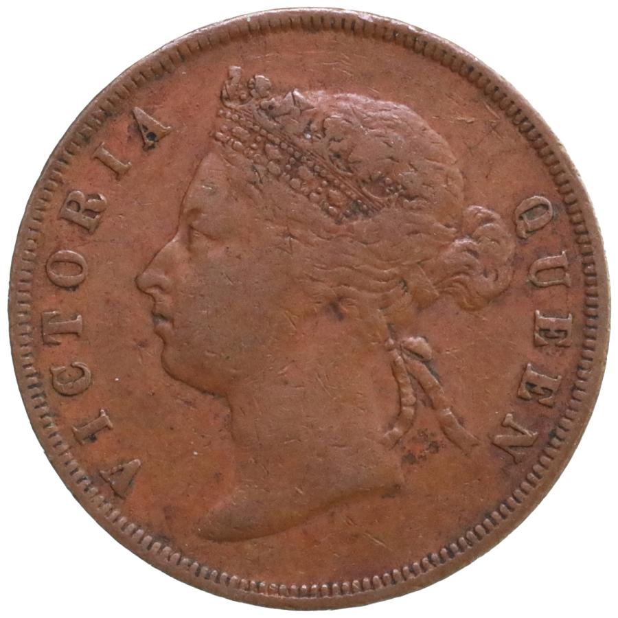 イギリス領海峡植民地　1883年　ヴィクトリア　ビクトリア　1セント　銅貨　Straits Settlements 1883 Victria　1cents｜lunatrading