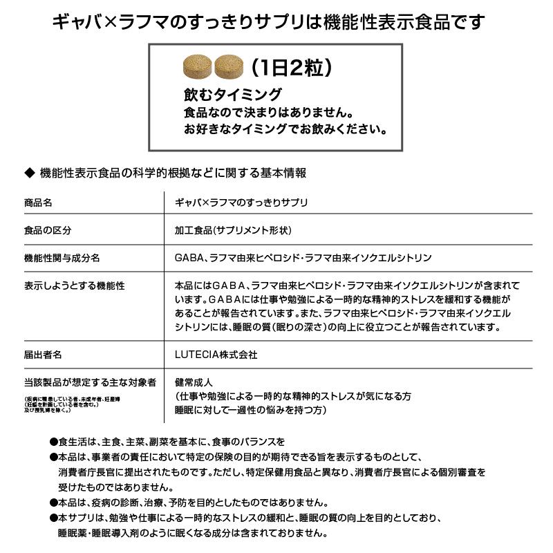 ギャバ×ラフマのすっきりサプリ 機能性表示食品 GABA ラフマ 送料無料 優良配送｜lune-shop｜16