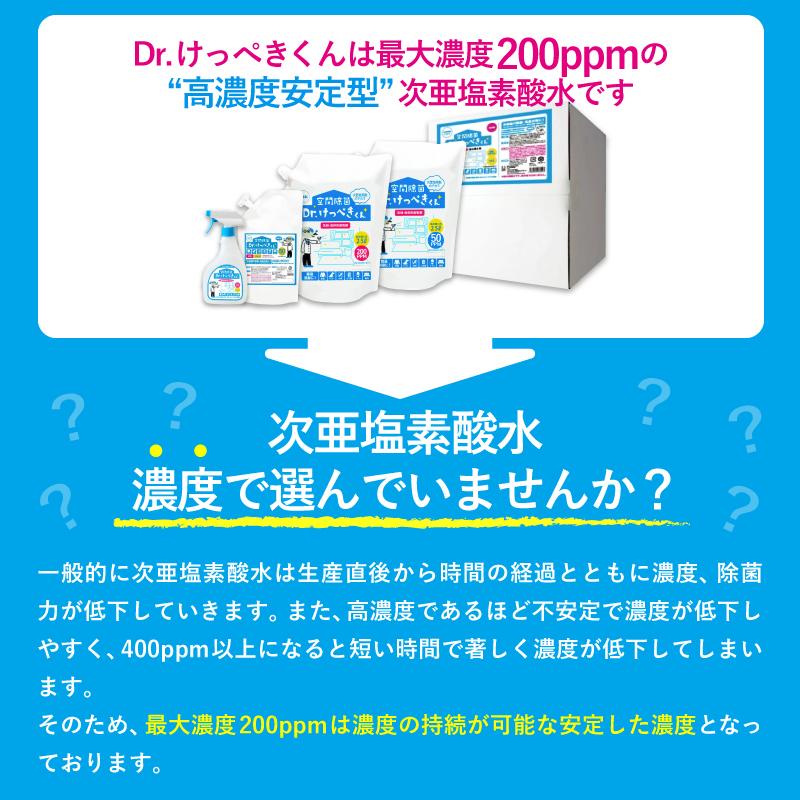 加湿器に 高濃度安定型次亜塩素酸水 除菌 Dr.けっぺきくん 約1ヶ月分 